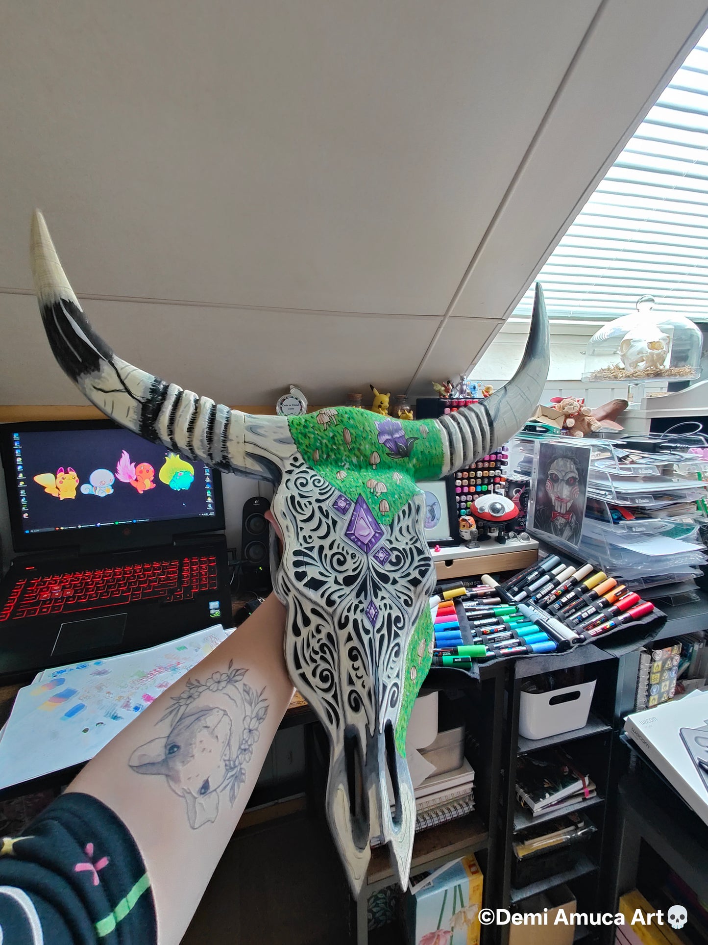 Woodpaint: Cow Skull (No Shipping)