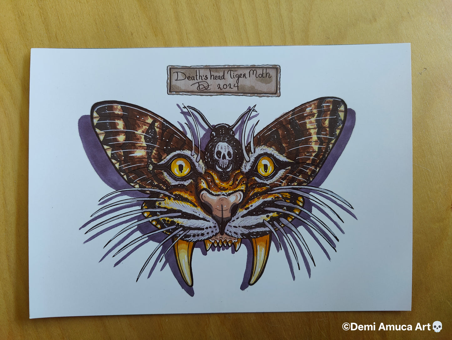 A5 Art print Death's Head Tigermoth