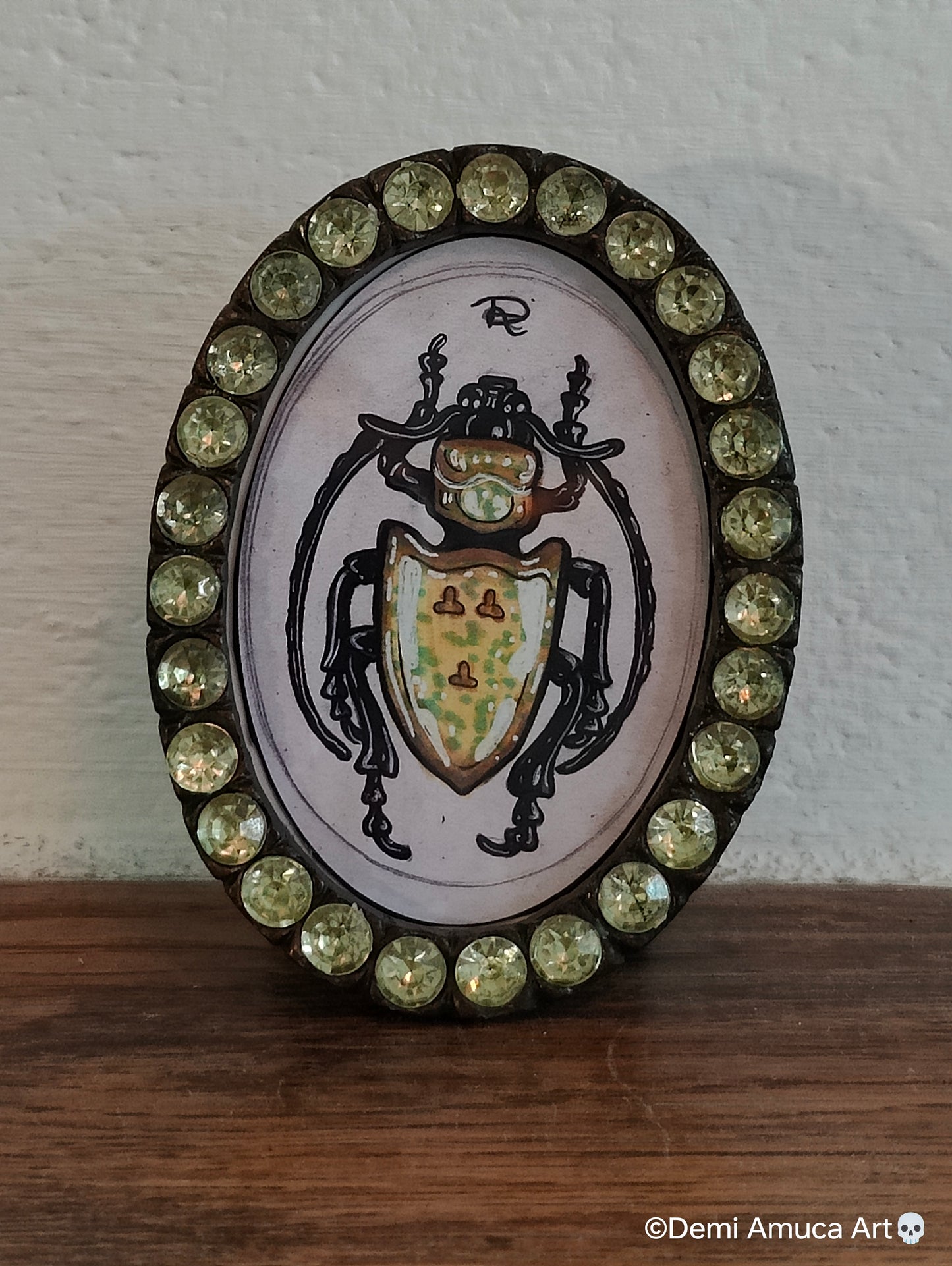 Framed Art Print Yellow Beetle