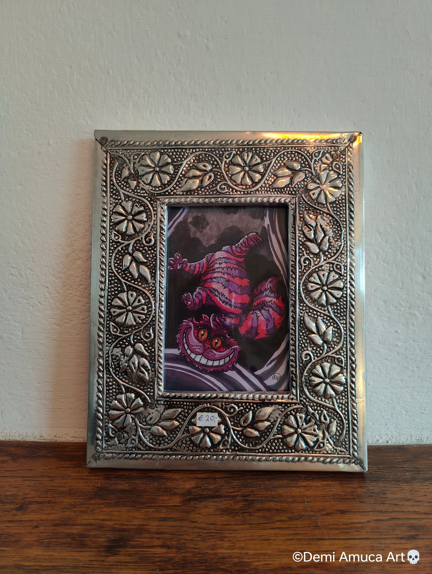 Framed Art Print Pink Chesirecat
