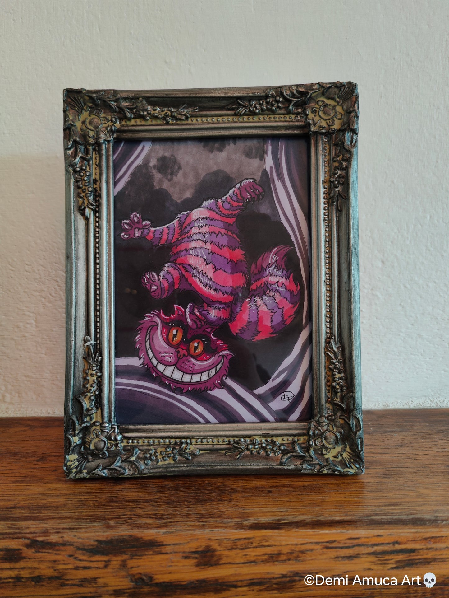 Framed Art Print Pink Chesirecat