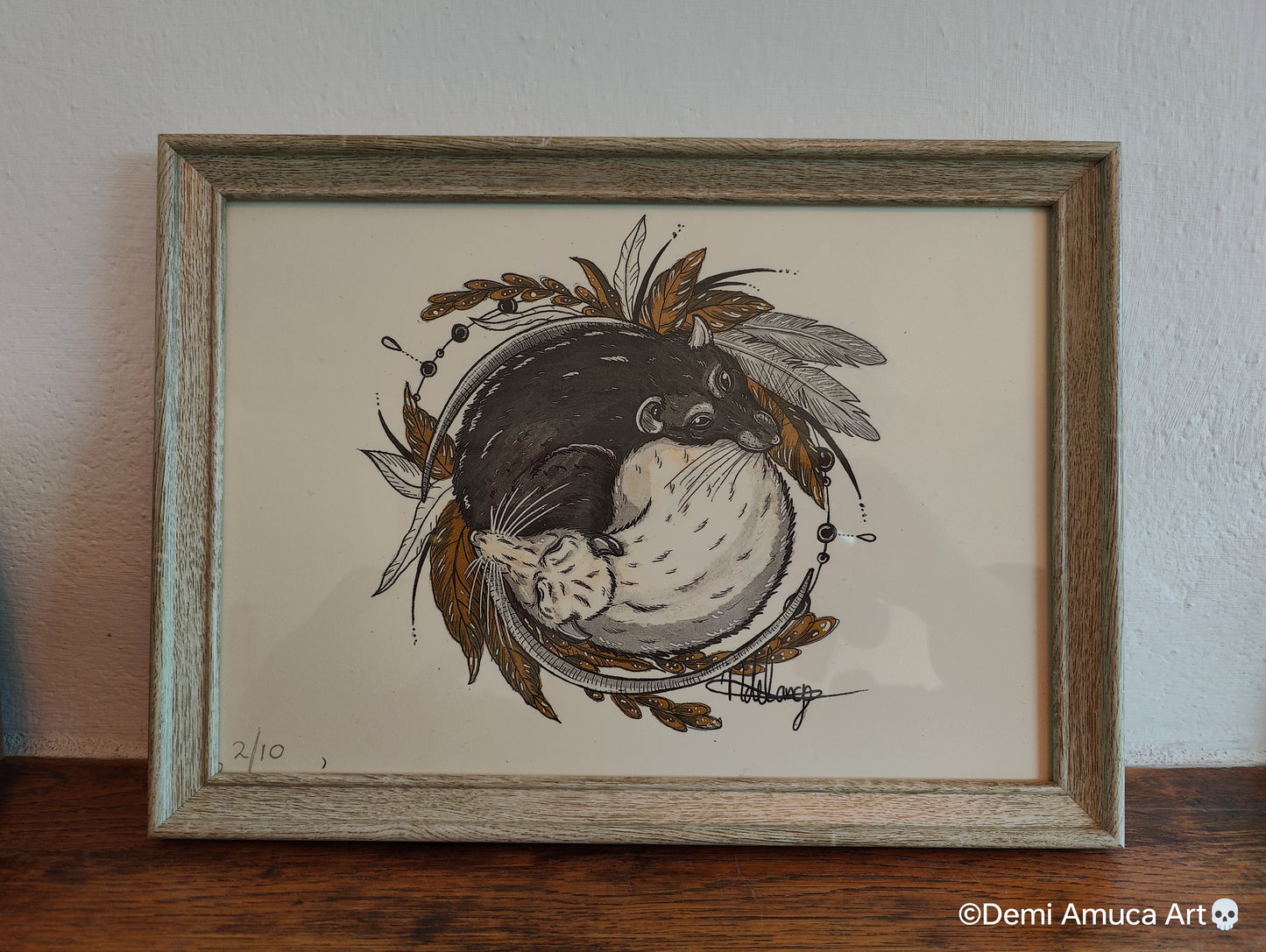 Framed Art Print Ying Yang Rats