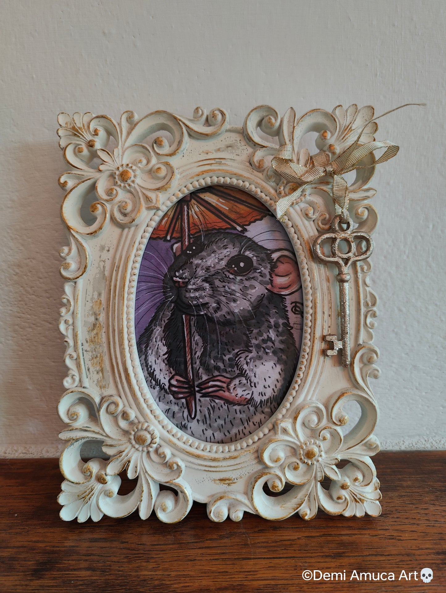 Framed Art Print Umbrella Rats