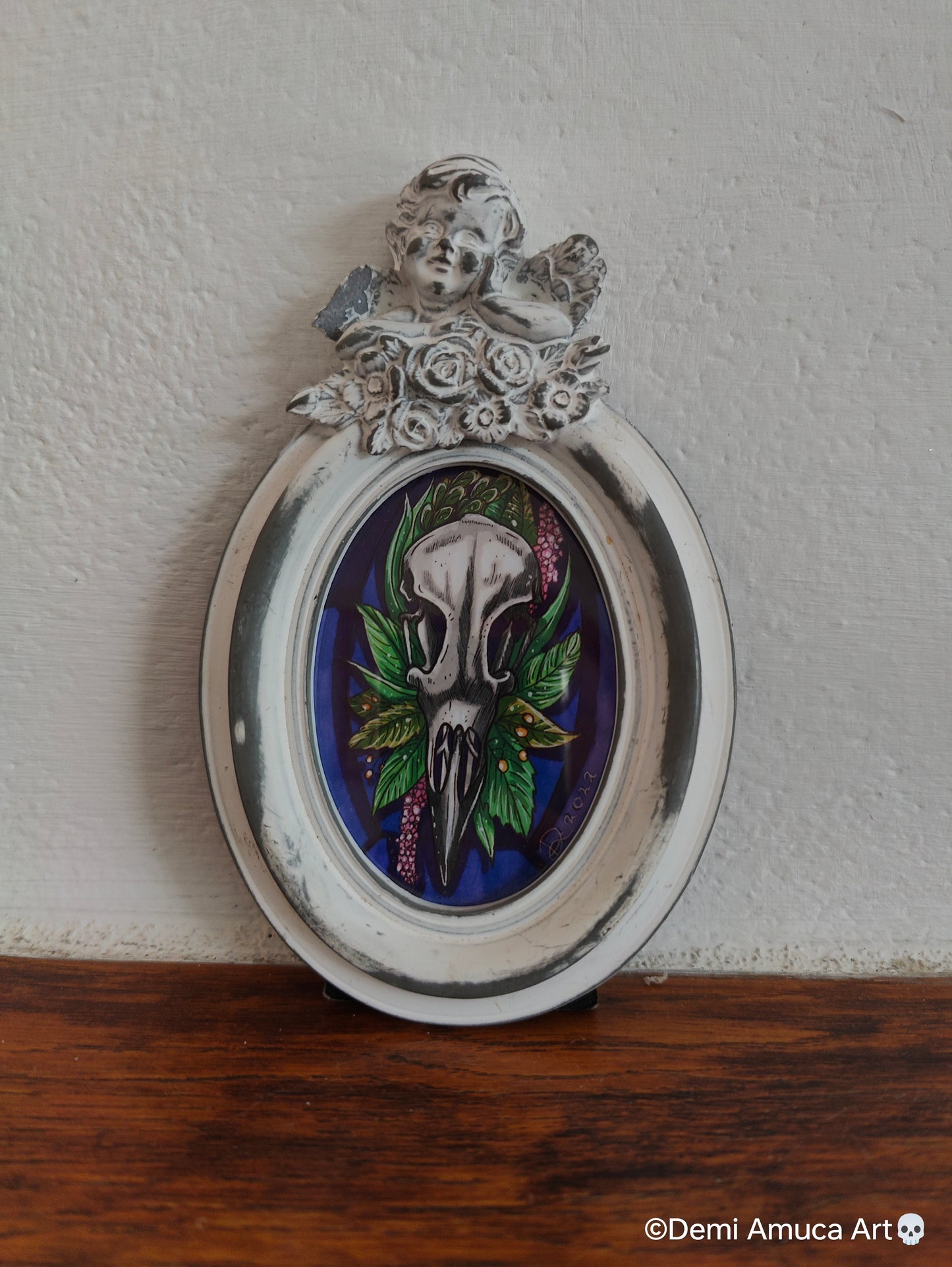 Framed Art Print Bird skull