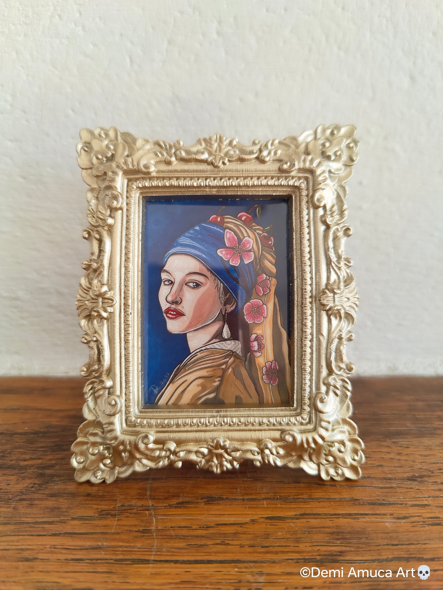 Framed Art Print My Girl With a Pearl