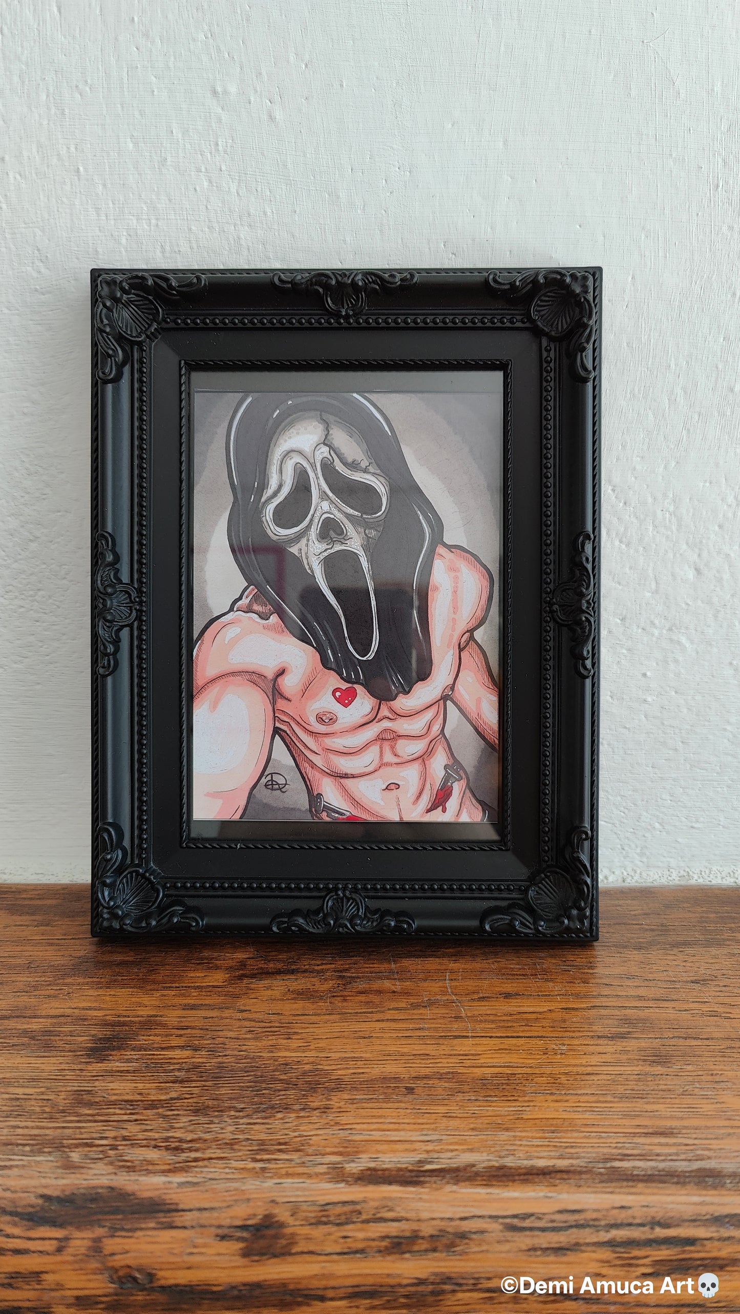 Framed Art Print Ghost Face