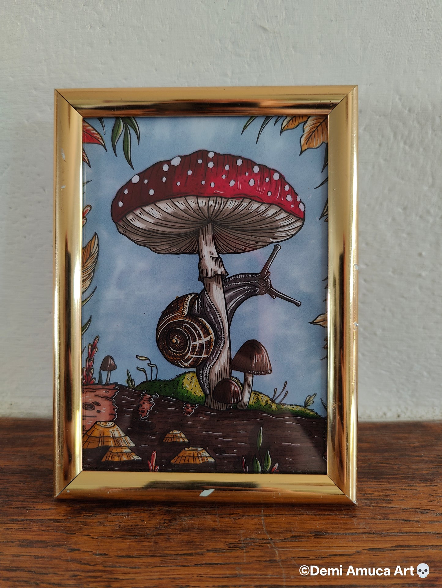 Framed Art Print Snail Shroom