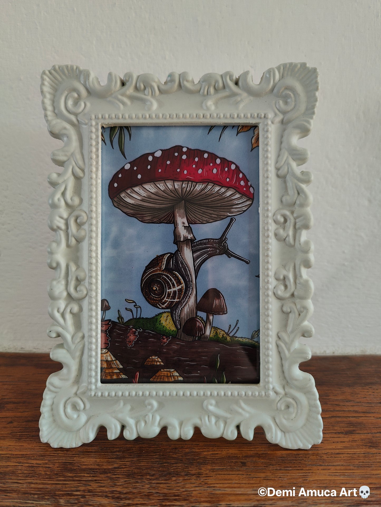 Framed Art Print Snail Shroom