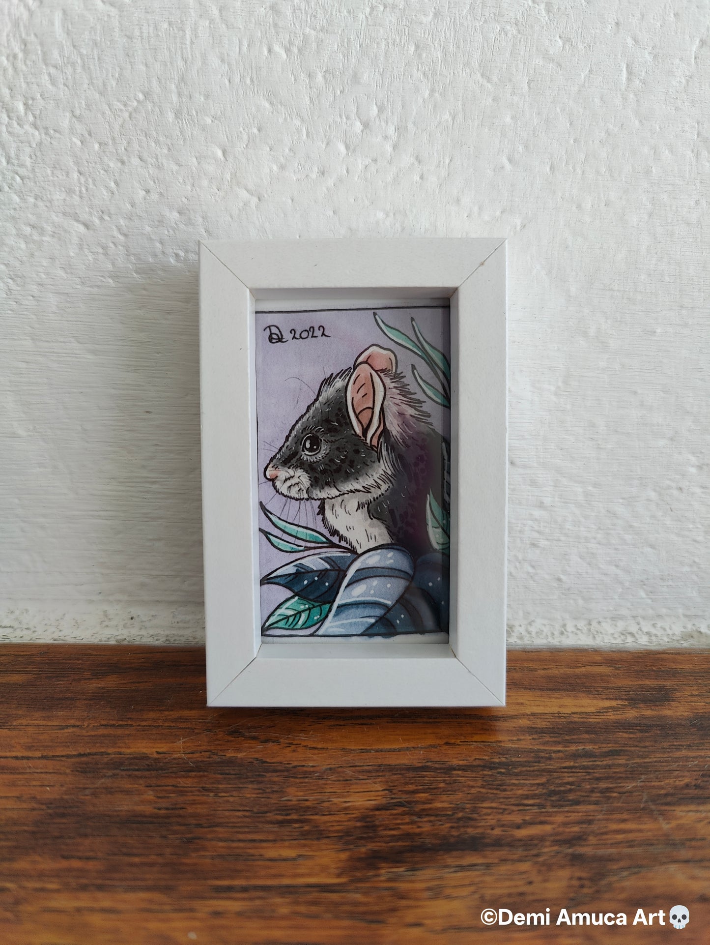 Framed Art Print Grey Mouse
