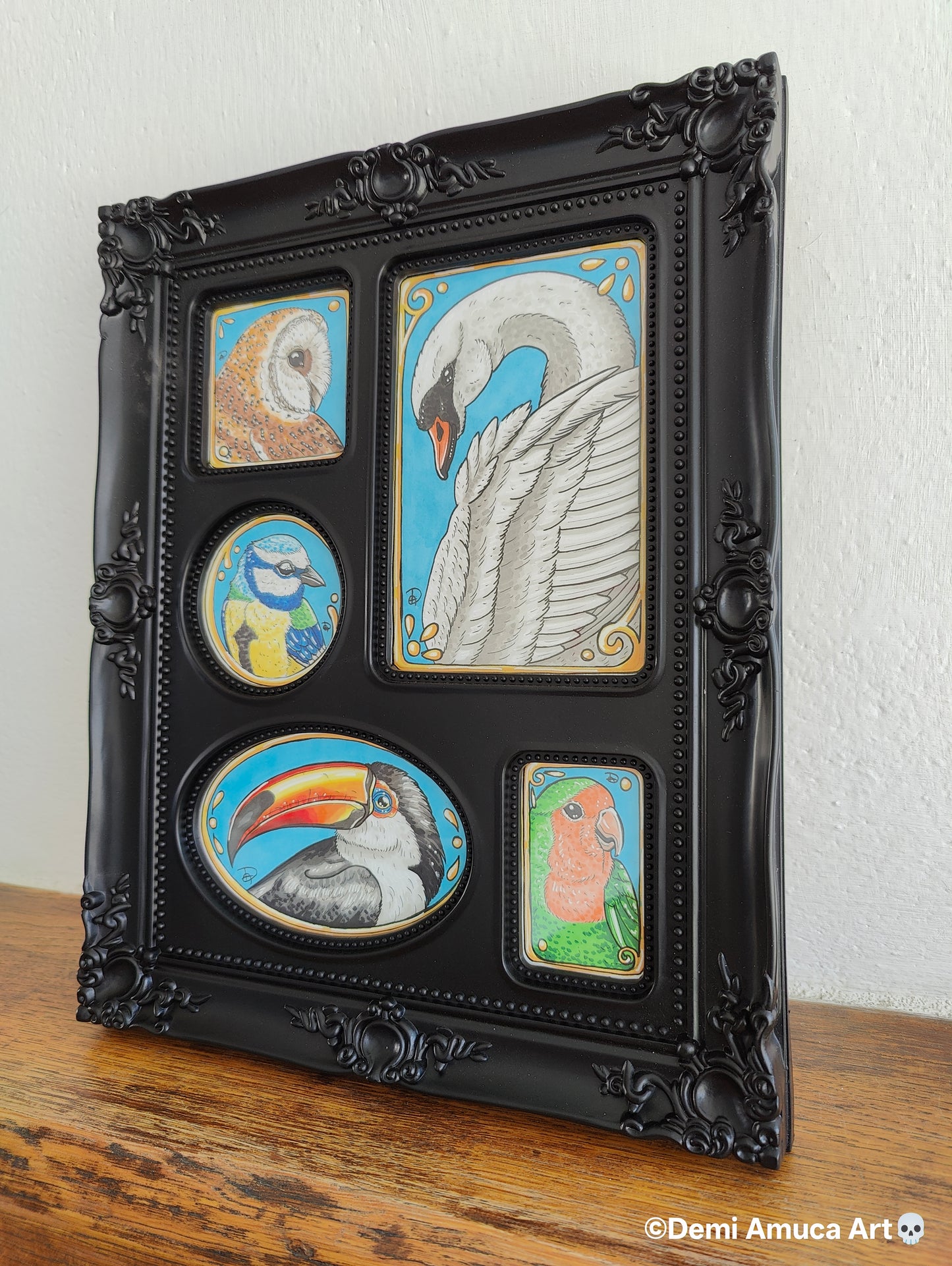Framed Original: Collection of birds