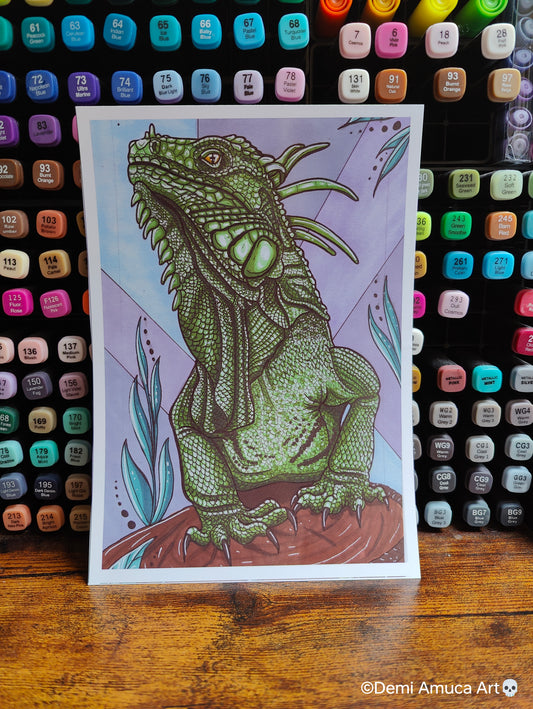 A5 Art print Iguana