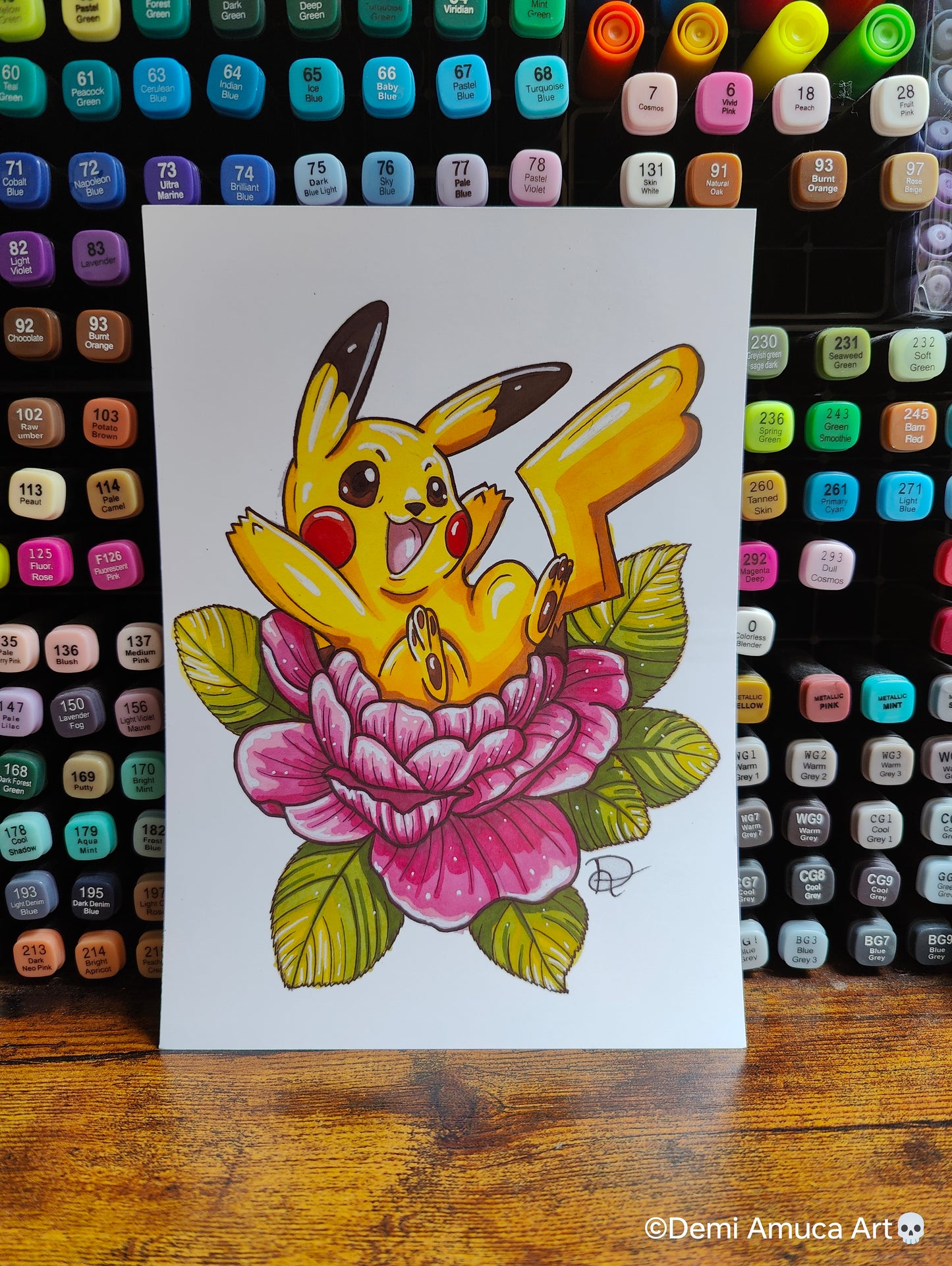 A5 Art print Peony Pikachu