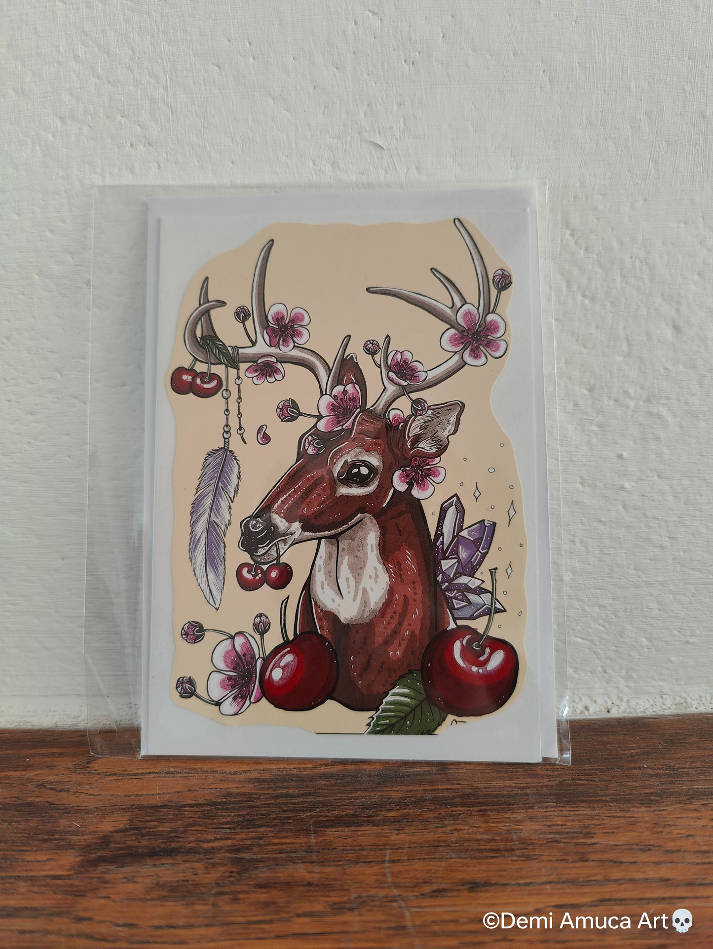 Postcard spring deer