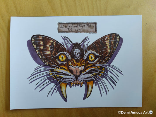 A5 Art print Death's Head Tigermoth