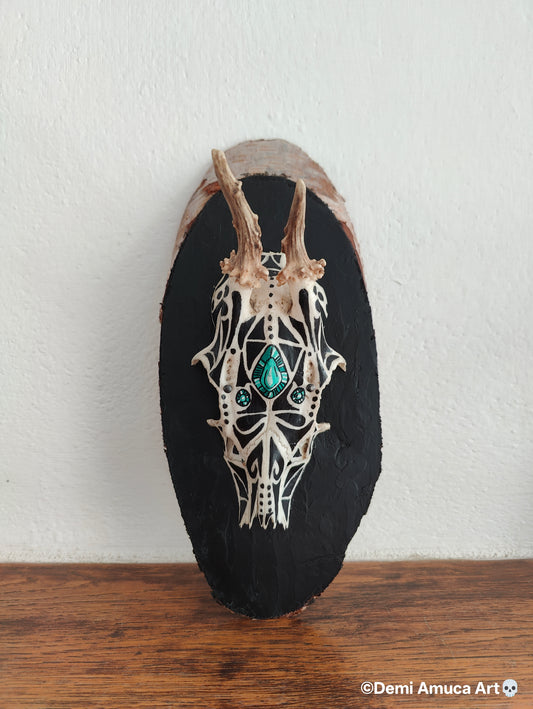 Small painted deer skull