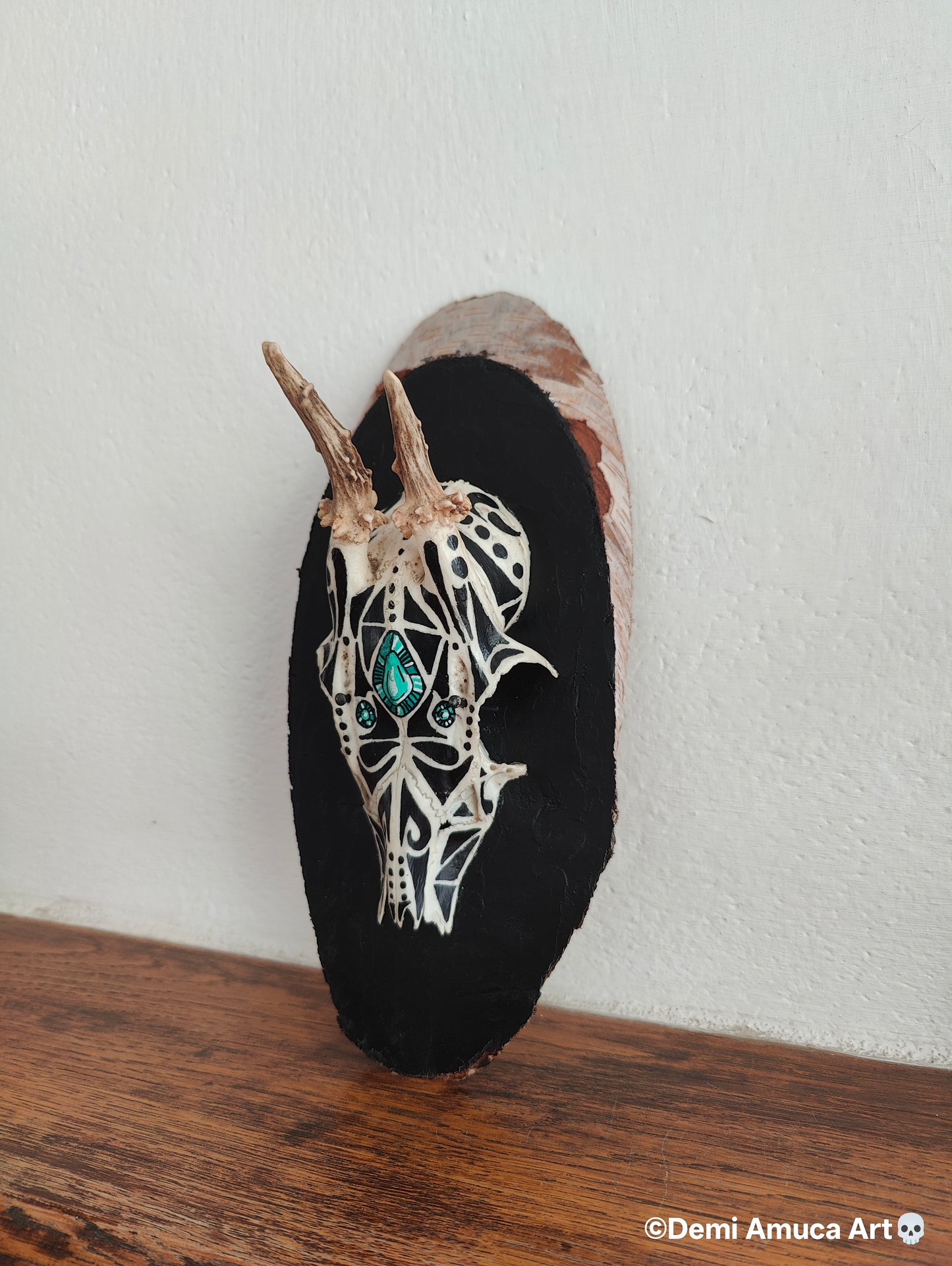 Small painted deer skull