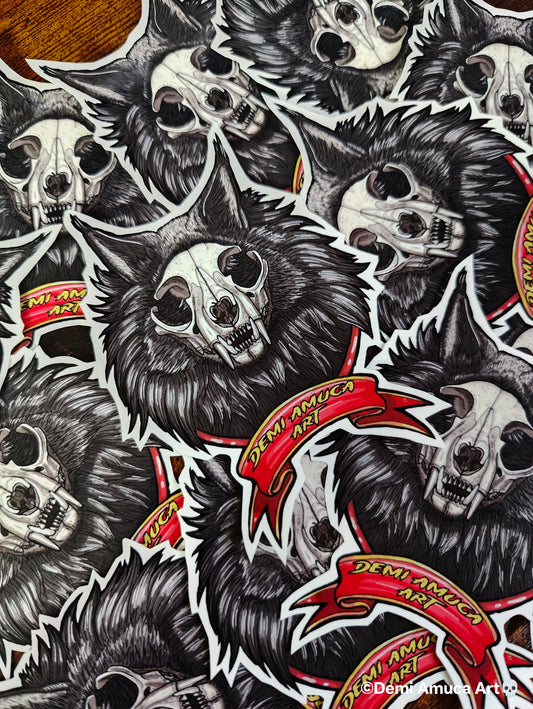 Sticker Cat Skull