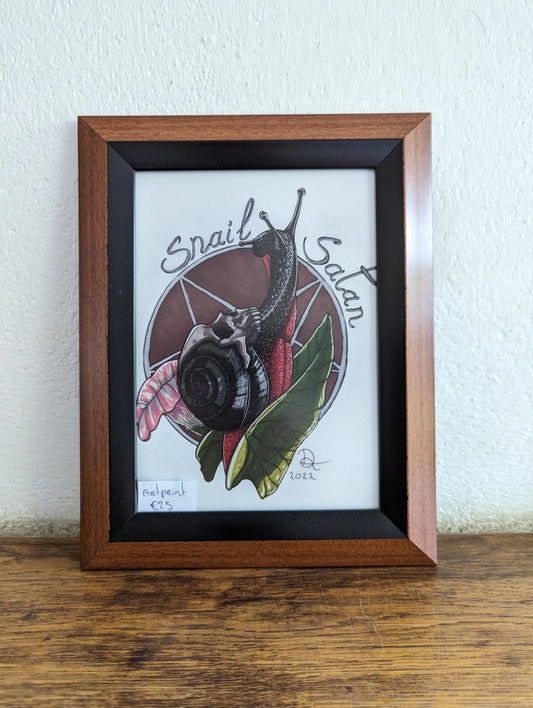 Framed Art Print Snail Satan