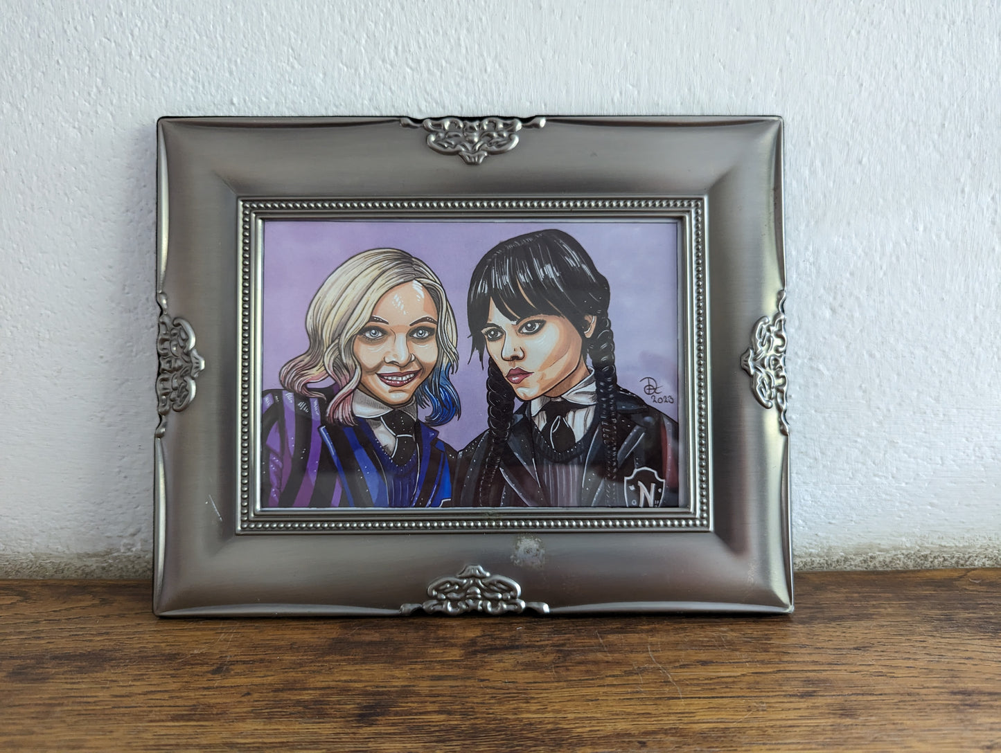 Framed Art Print Wednesday & Enid