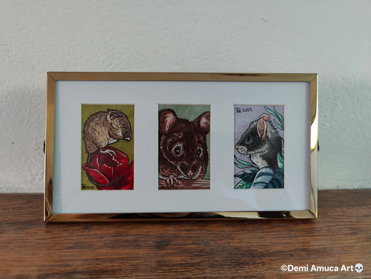 Framed Art Print 3 mice