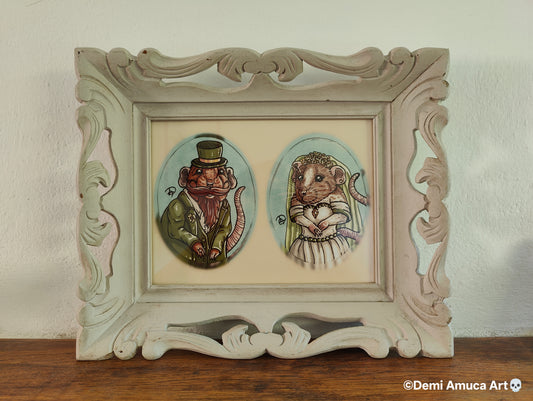 Framed Art Print Rat Wedding