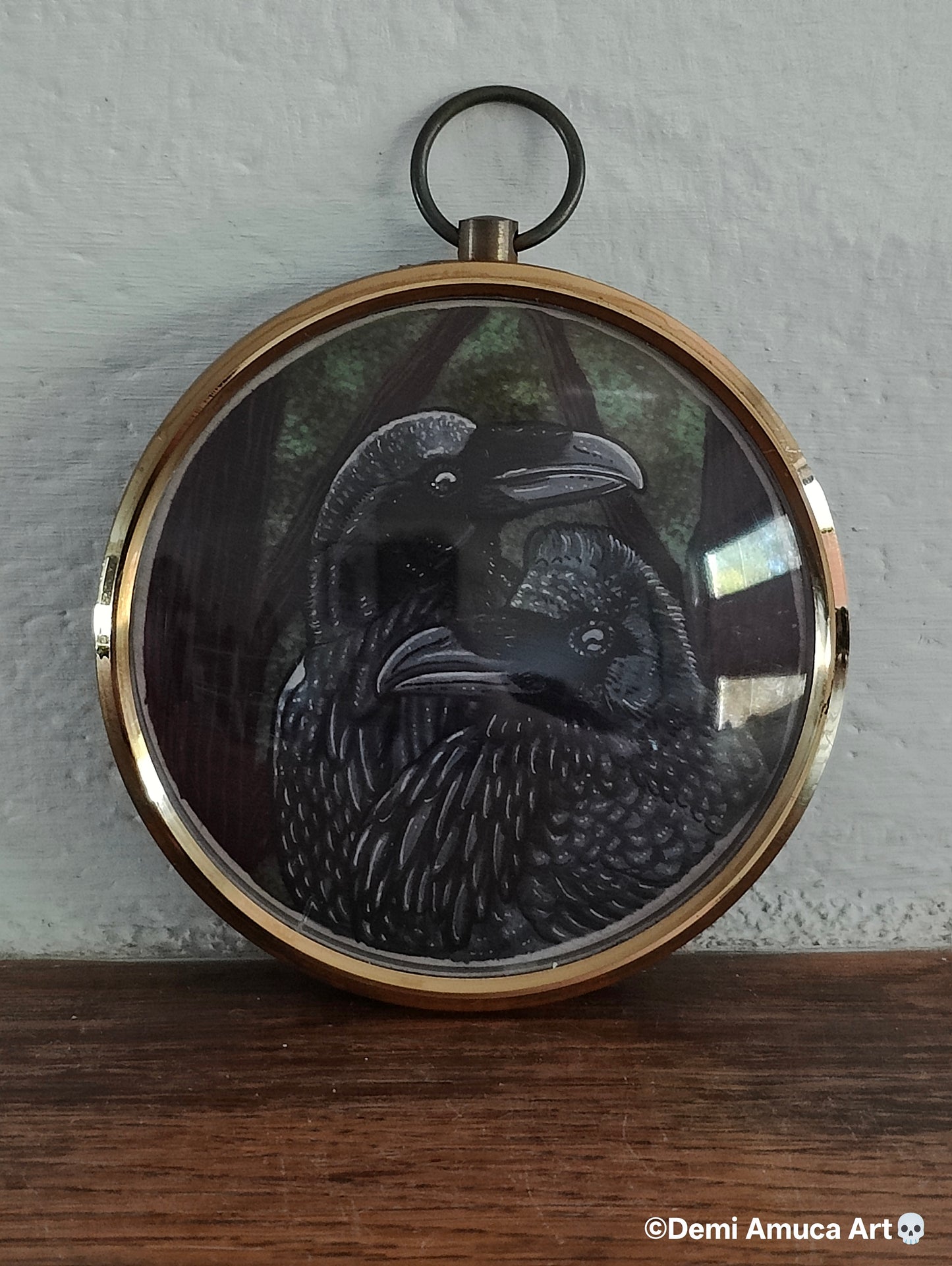 Framed Art Print Woodpaint Ravens