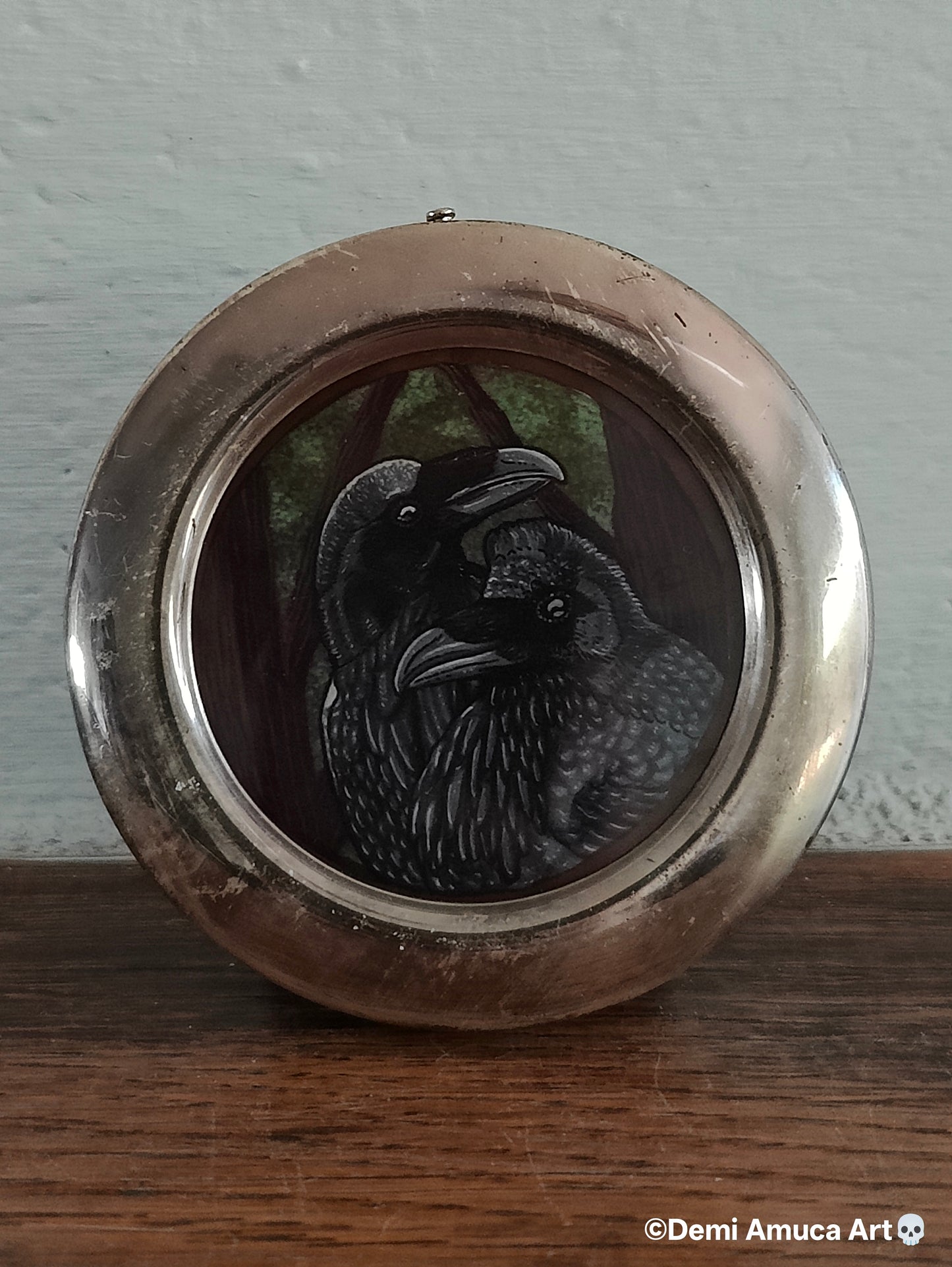 Framed Art Print Woodpaint Ravens