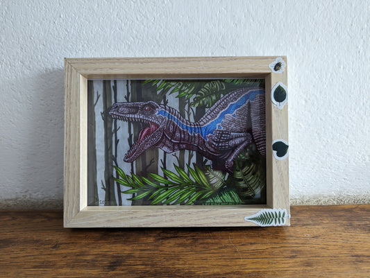 Framed Art Print Raptor Blue