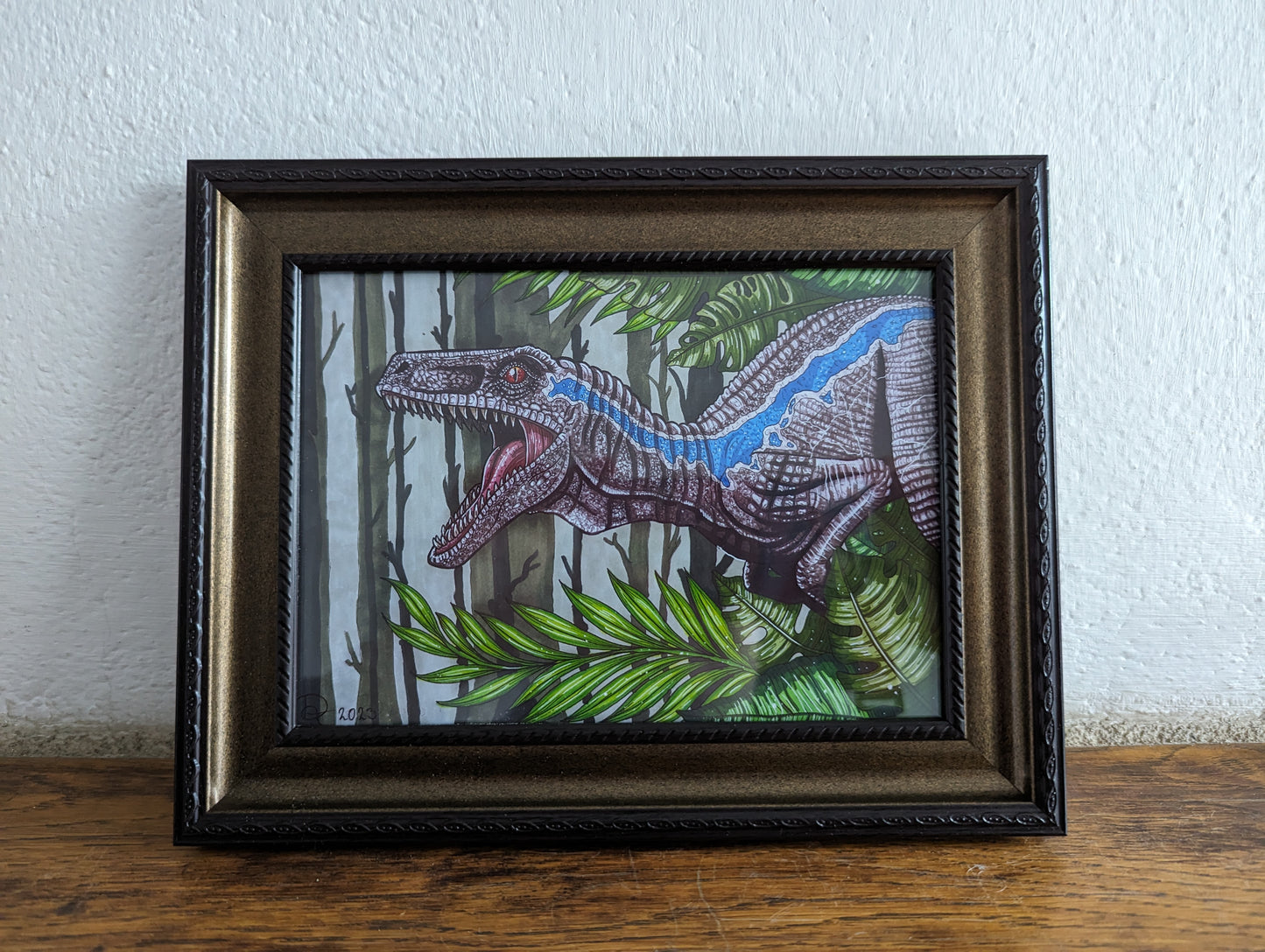 Framed Art Print Raptor Blue