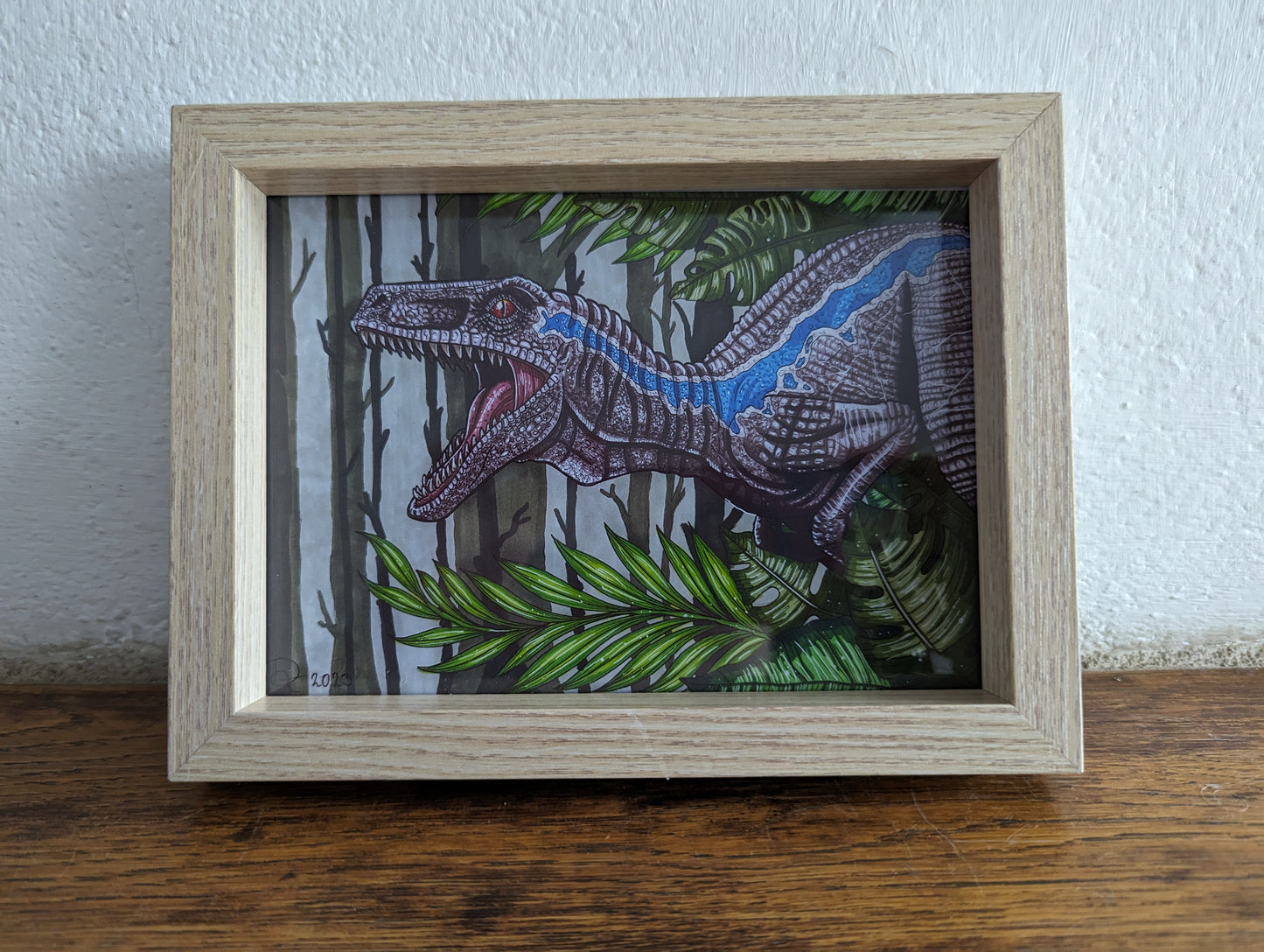 Framed Art Print Raptor Blue