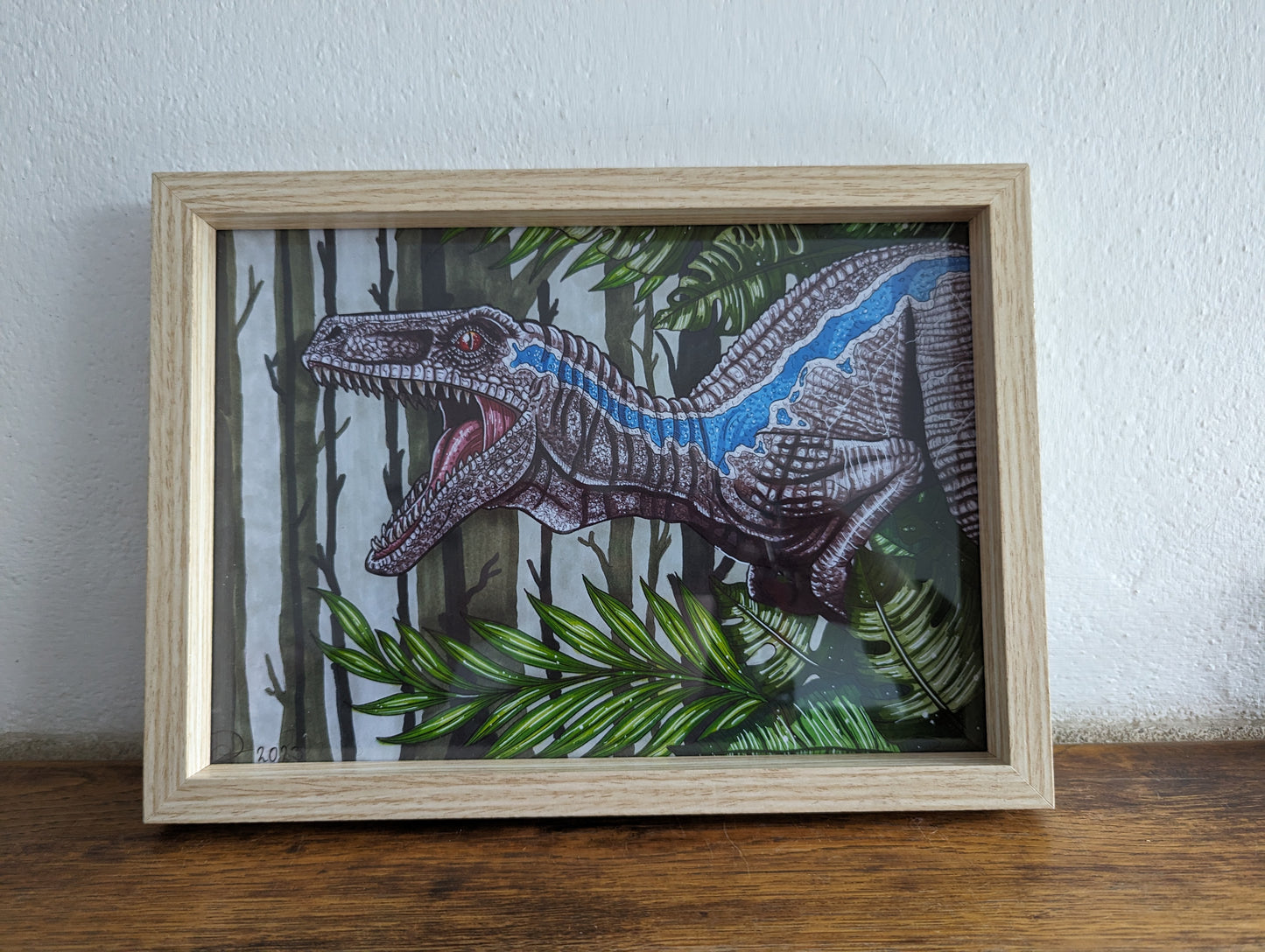 Framed Art Print Raptor Blue