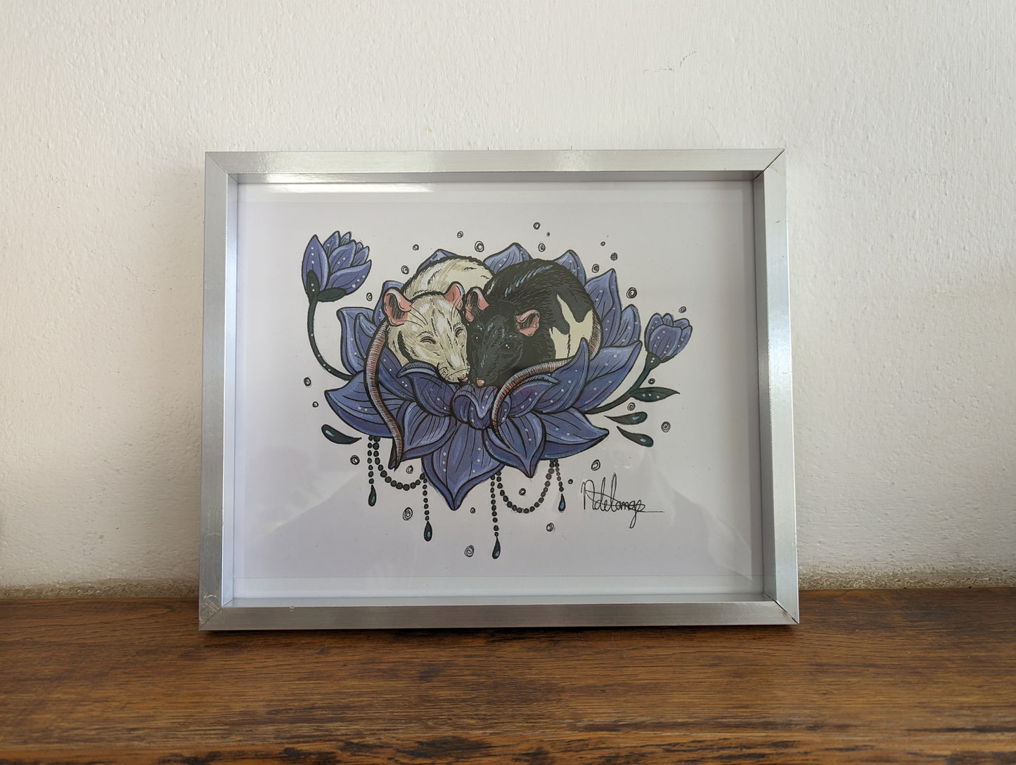 Framed Art Print Lotus Rats (No shipping)