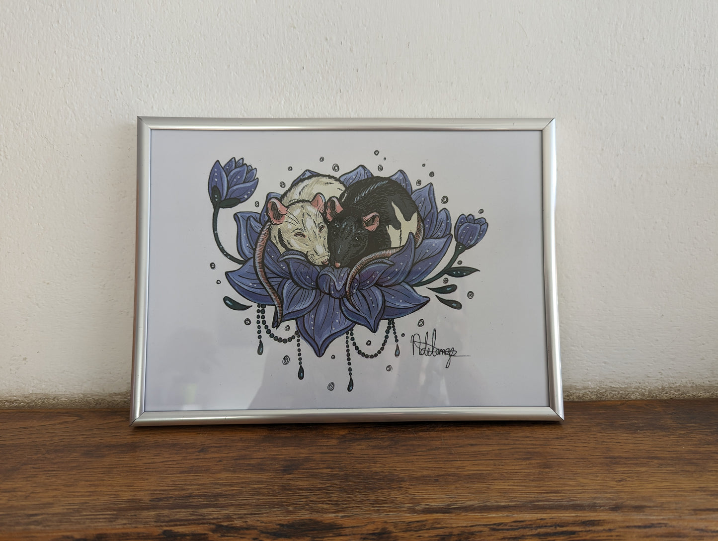 Framed Art Print Lotus Rats (No shipping)