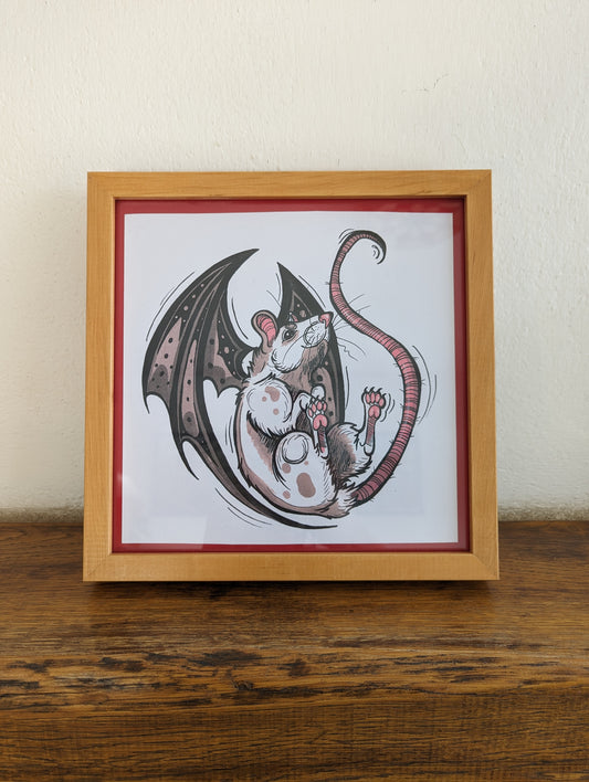 Framed Art Print BatRat (No shipping)