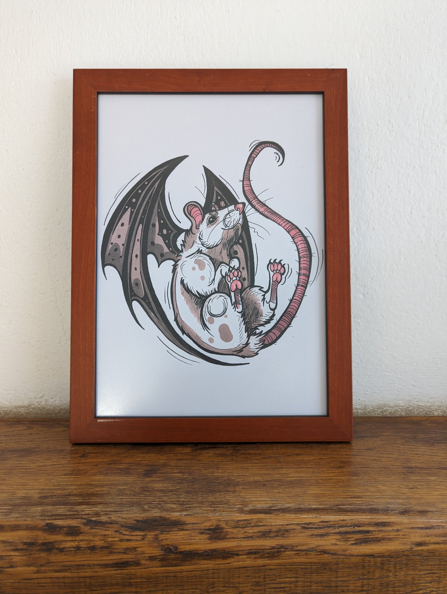 Framed Art Print BatRat (No shipping)