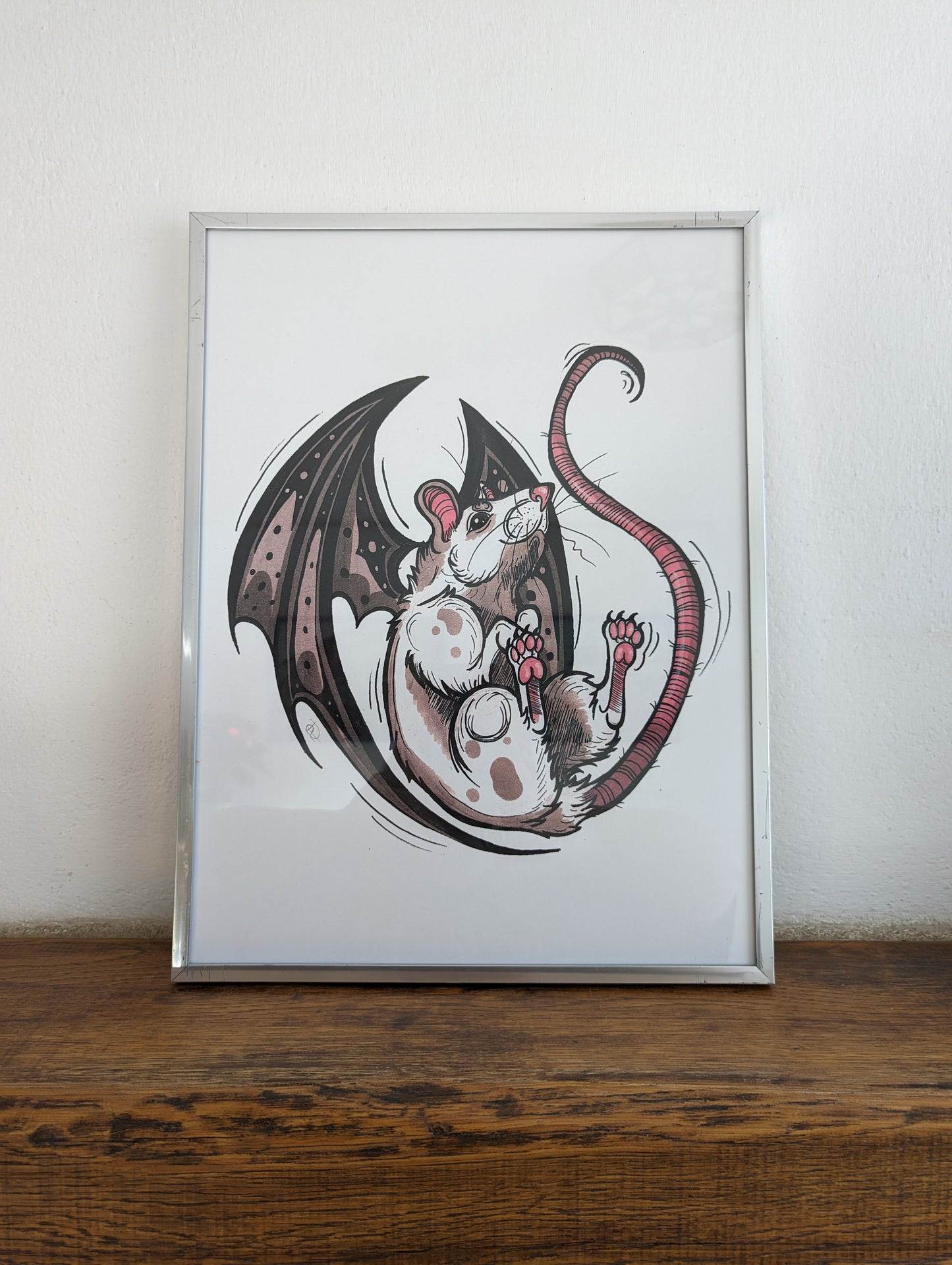 Framed Art Print BatRat (No shipping)