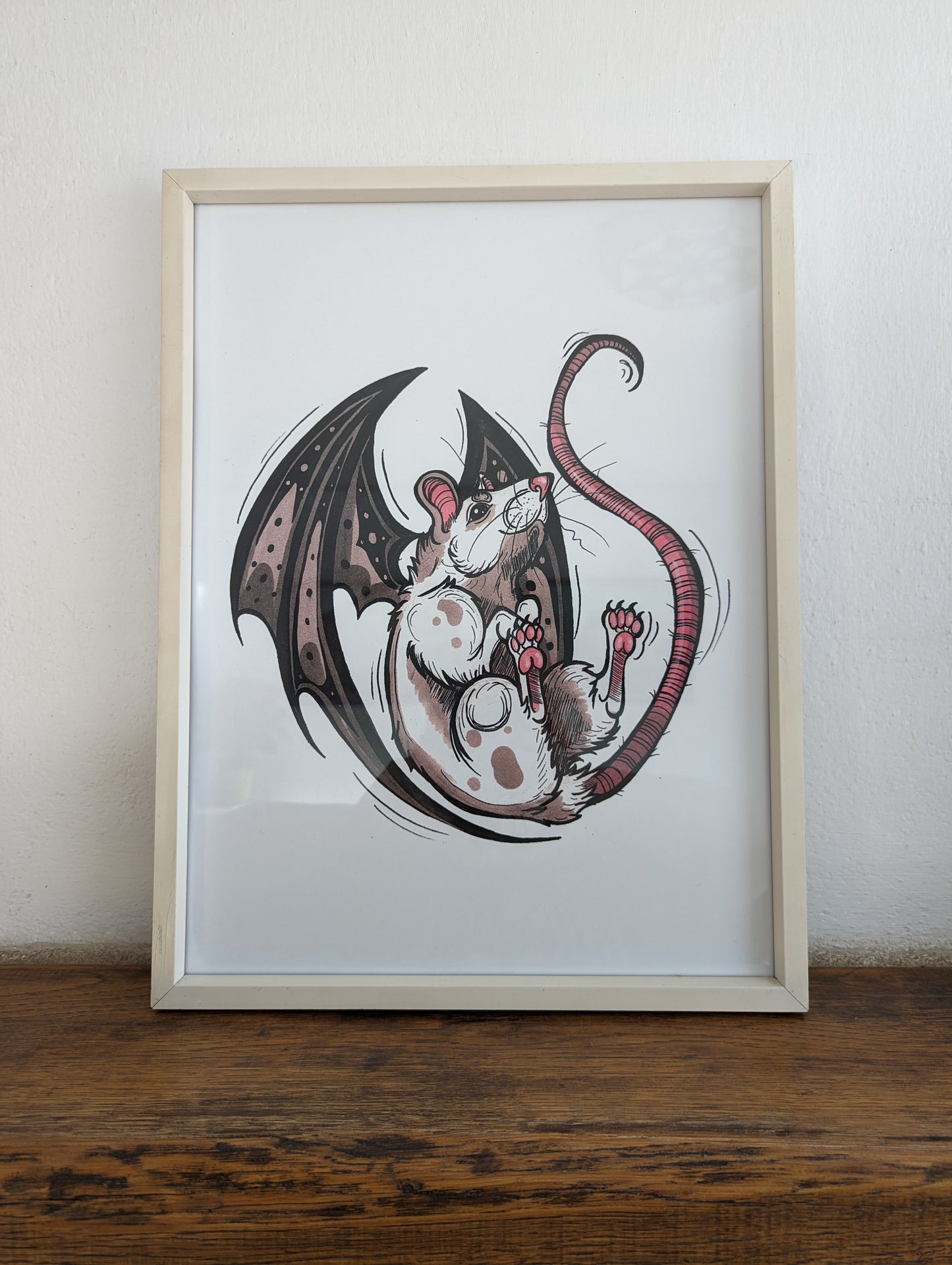 Framed Art Print BatRat (No shipping)