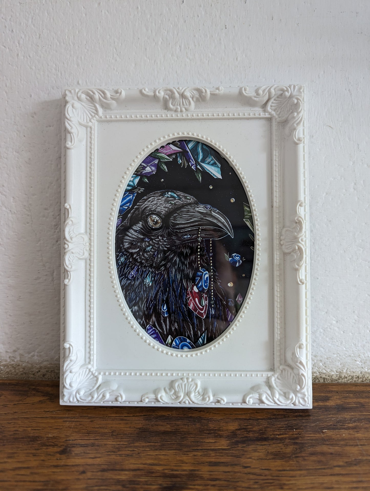 Framed Art Print Gem Raven