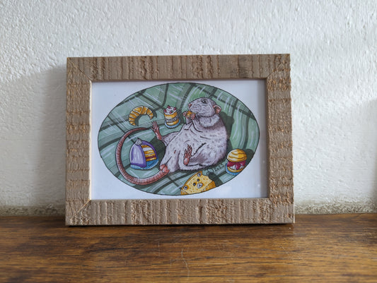 Framed Art Print Snack Rat