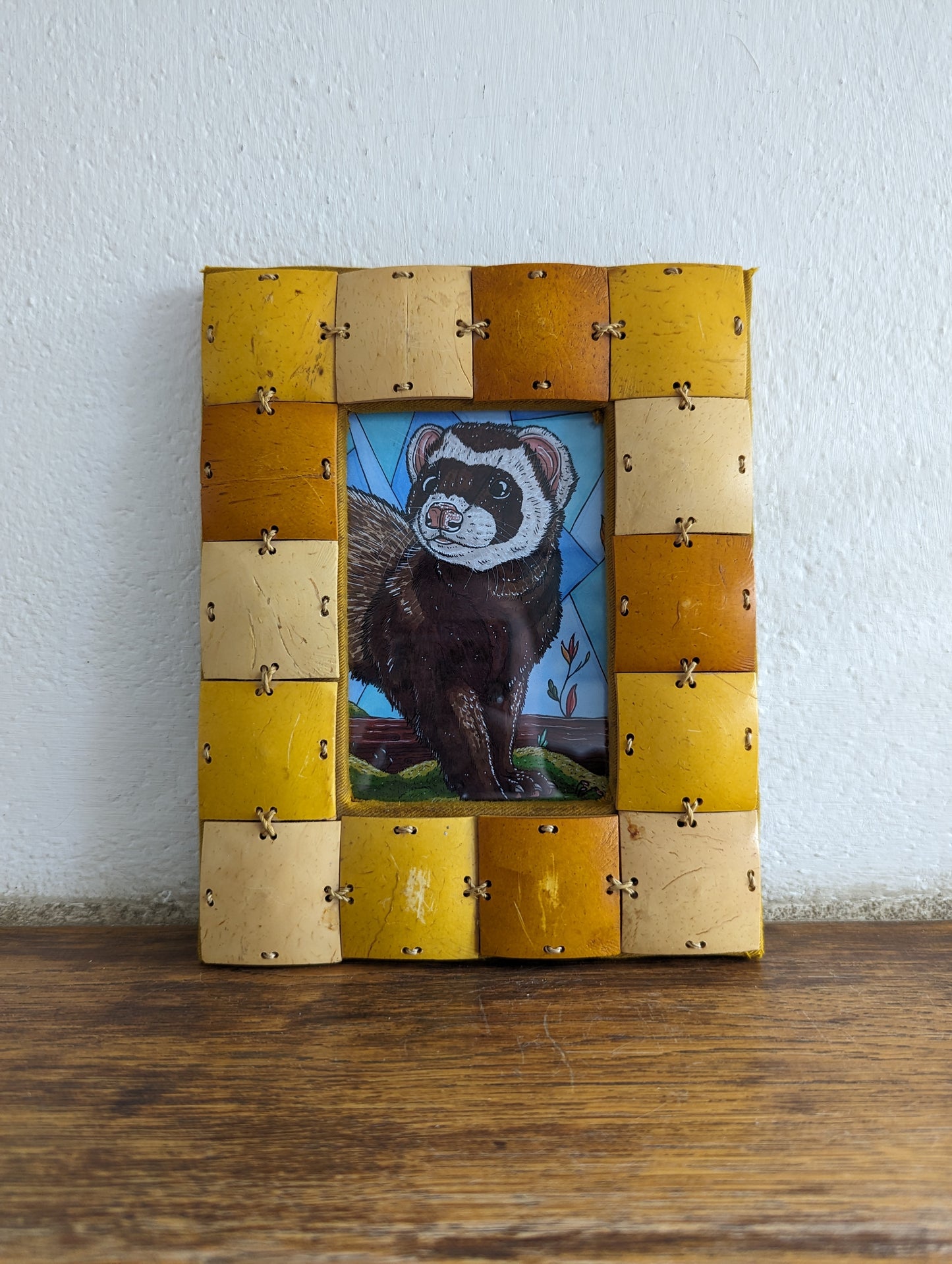 Framed Art Print Brown Ferret