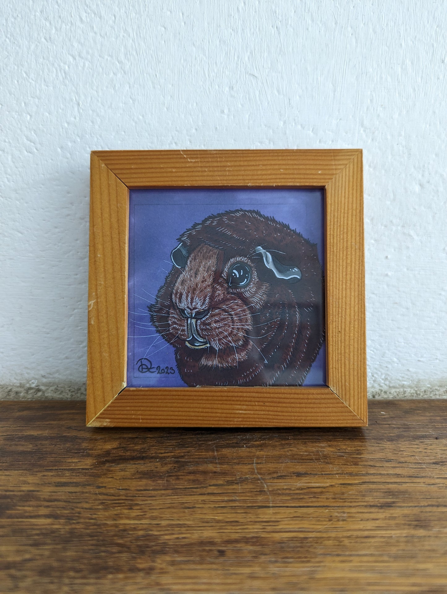 Framed Art Print Brown Guinea Pig