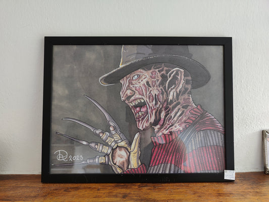 Framed Art Print Freddy Krueger A3 (No shipping)