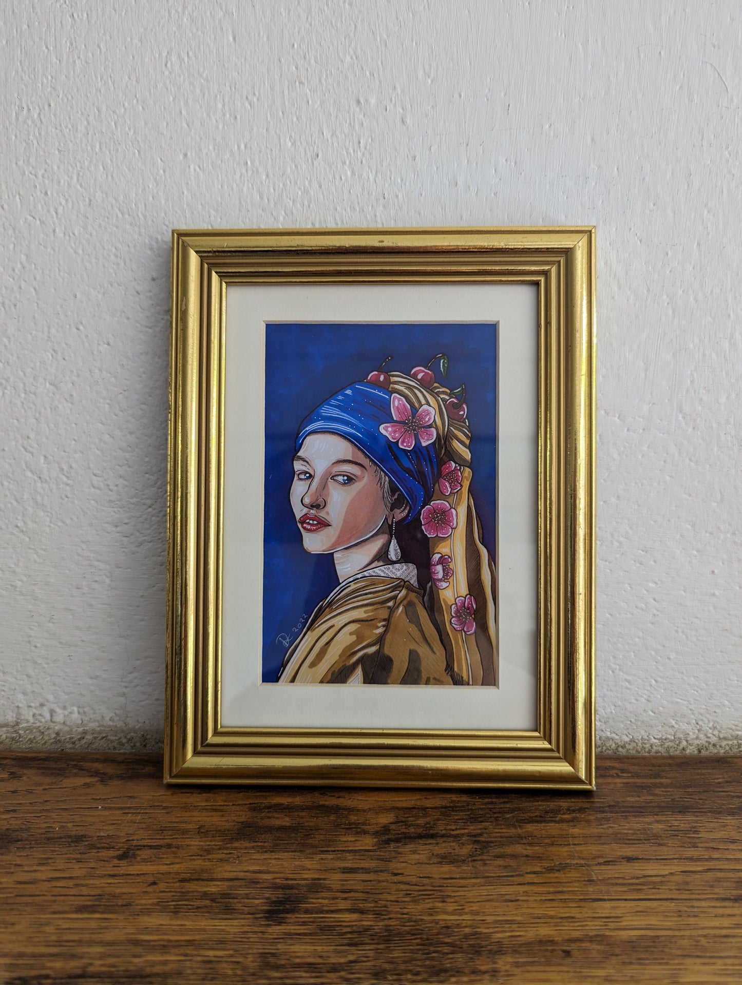 Framed Art Print My Girl With a Pearl