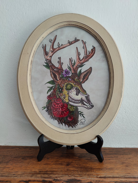 Framed Art Print Dead deer A3+ (No shipping)