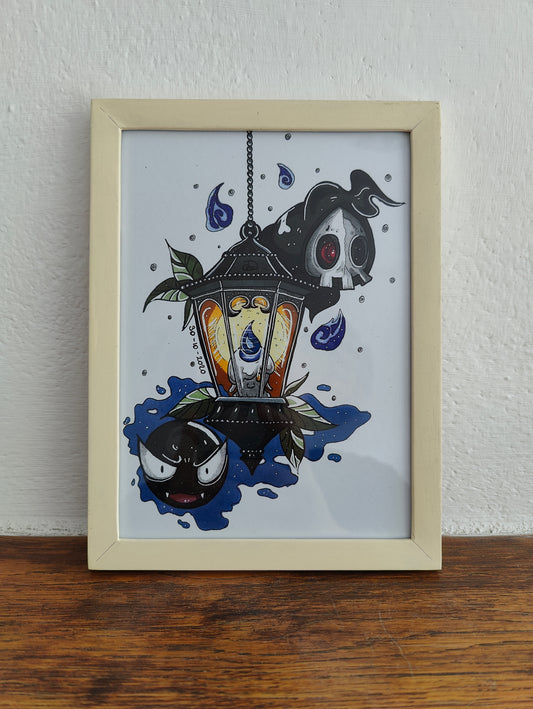 Framed Art Print Lantern ghosts