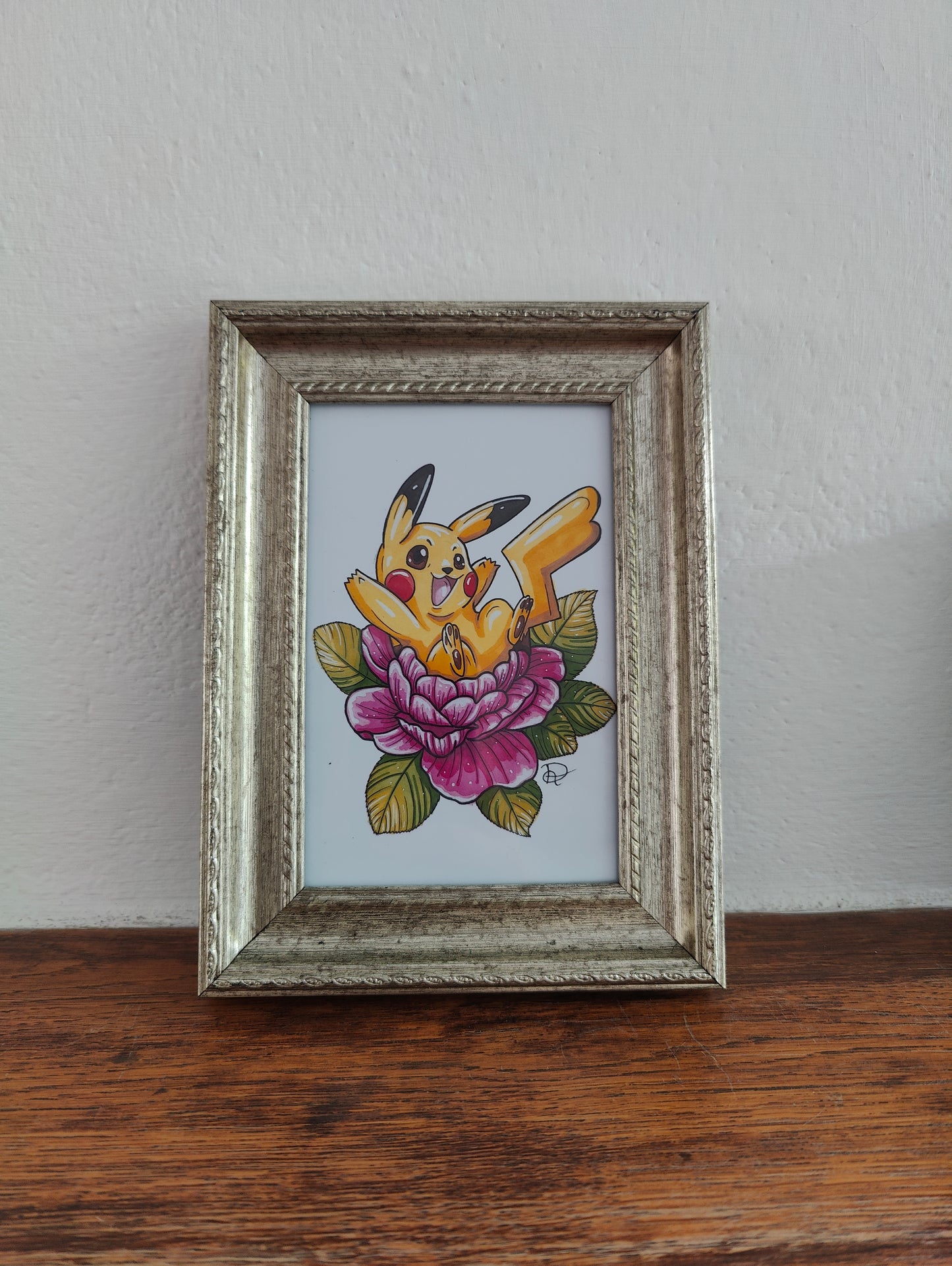 Framed Art Print Peony Pikachu