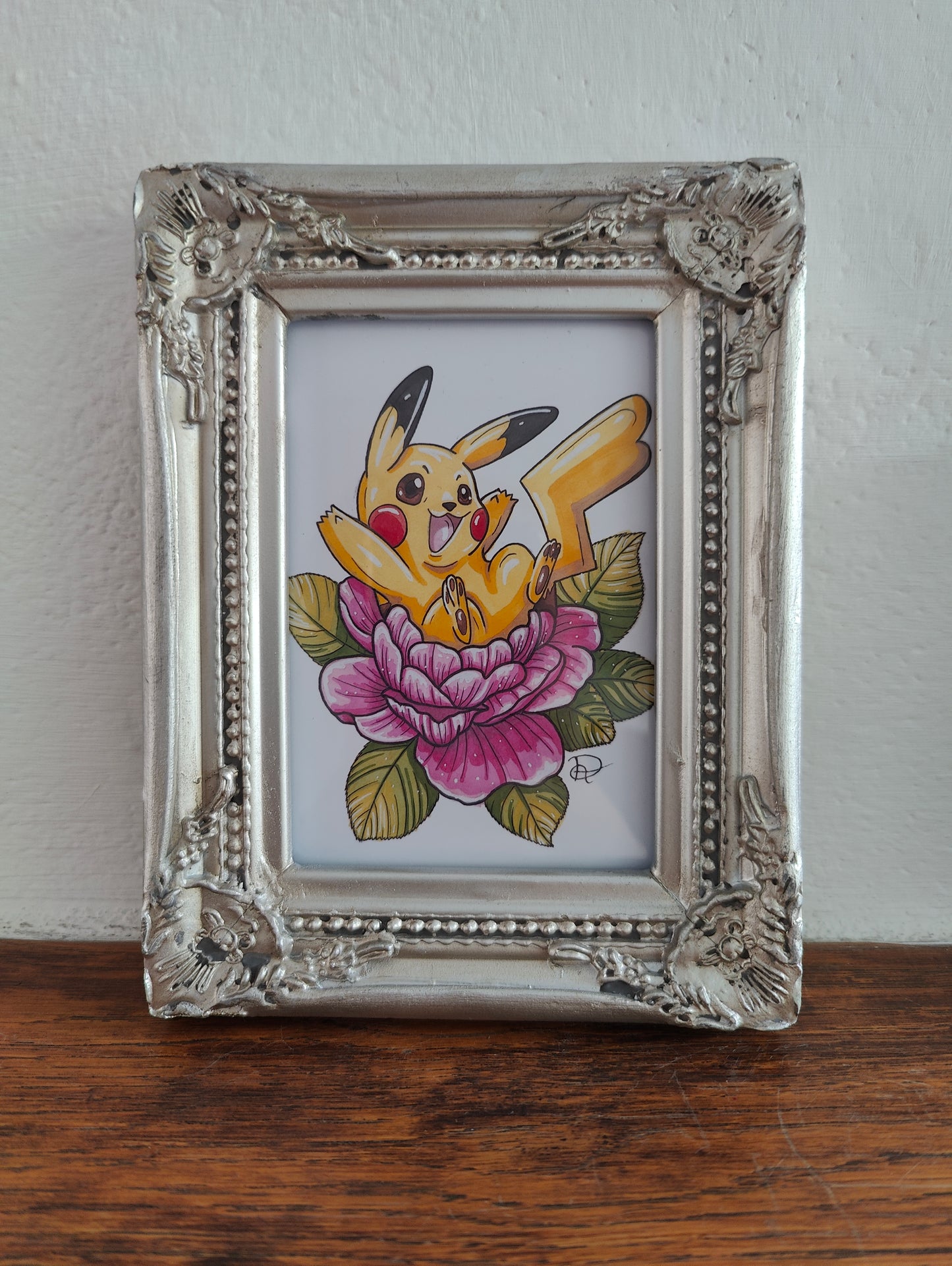 Framed Art Print Peony Pikachu