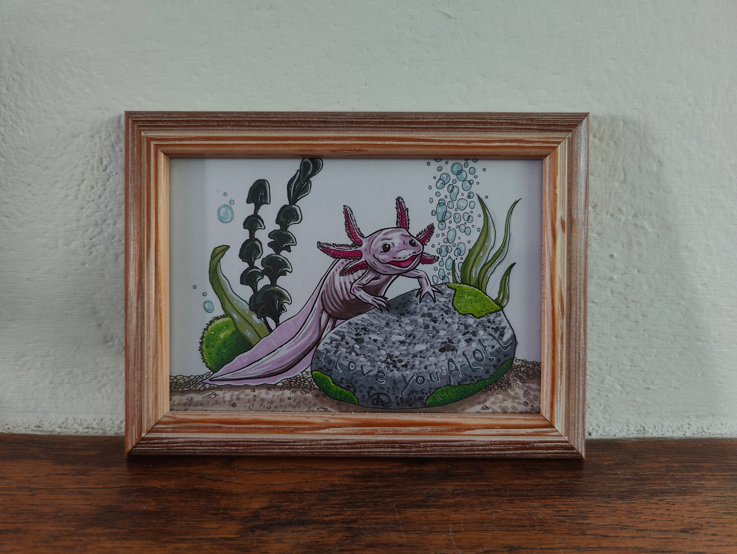 Framed Art Print Axolotl