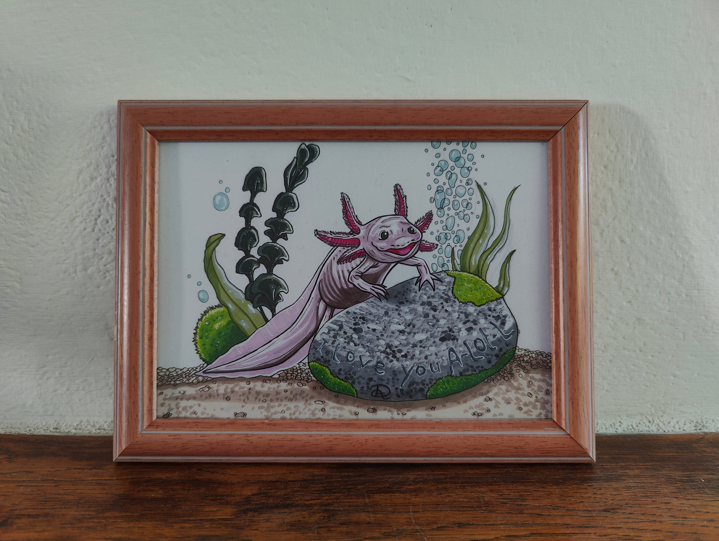 Framed Art Print Axolotl