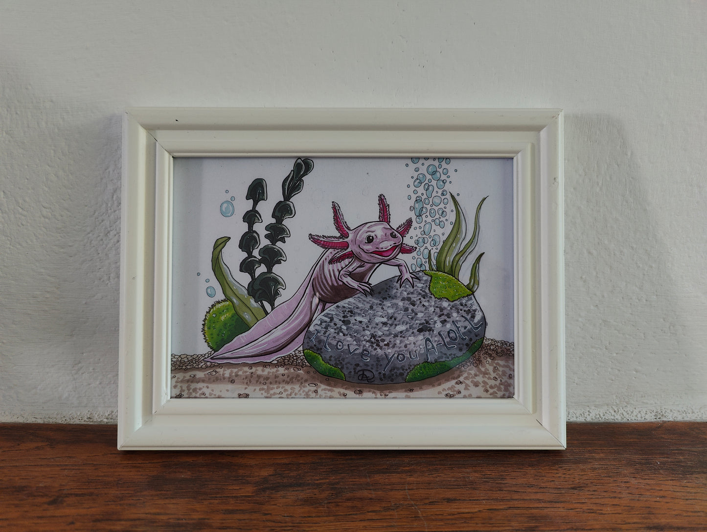 Framed Art Print Axolotl